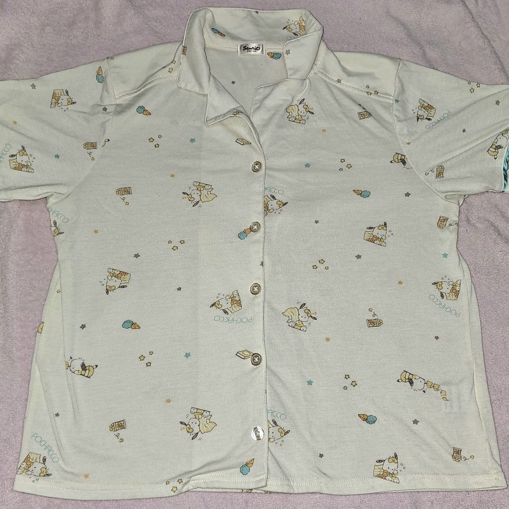 Sanrio White and Blue Patterned Shirt